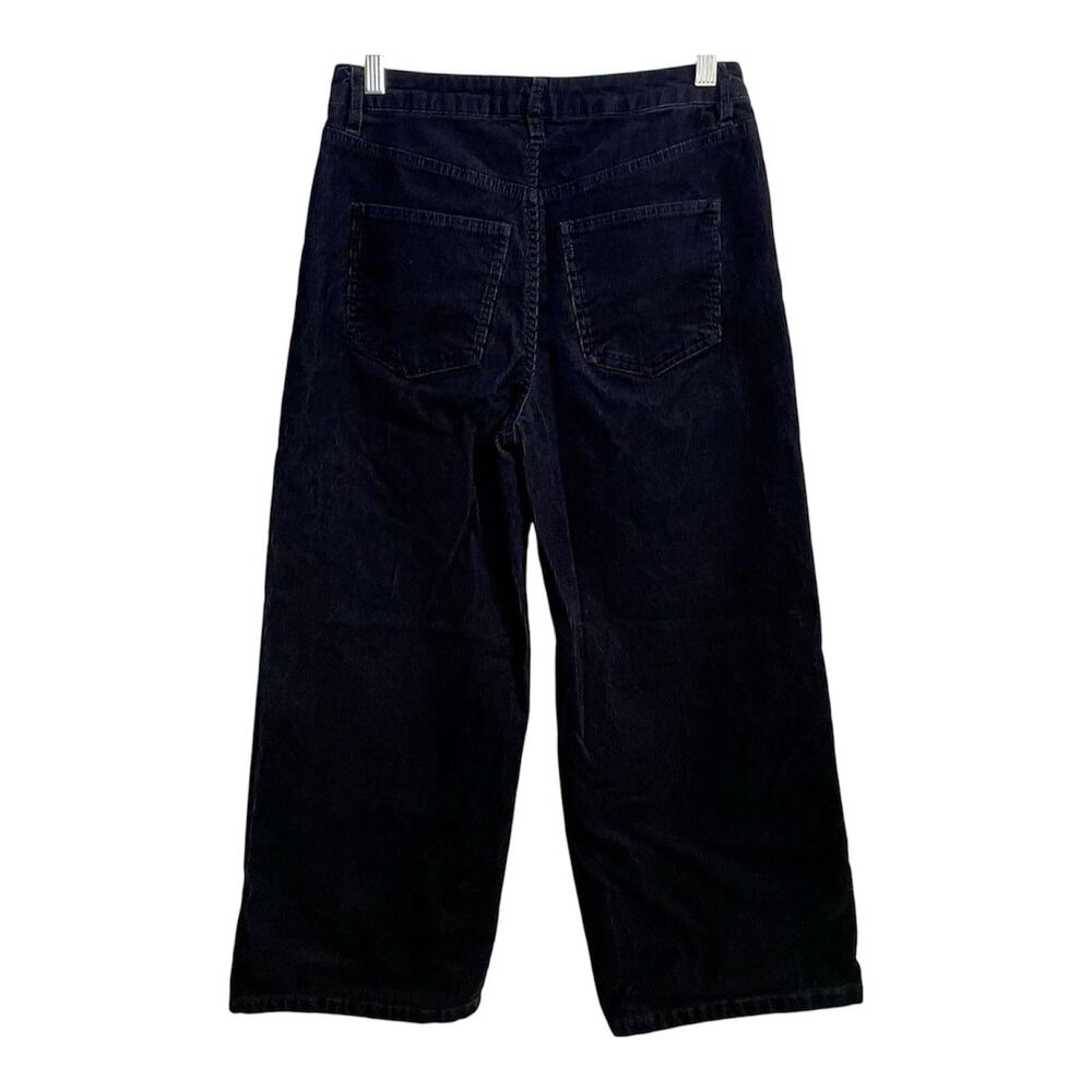 Boden 5 Pocket Cord Crop Jeans Size 4 Women Navy Blue Corduroy Wide Leg Preppy - Picture 3 of 10